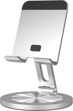 360 Rotating Phone Stand for Desk, Dual-Adjustable Foldable Aluminum Desktop by YCNEW