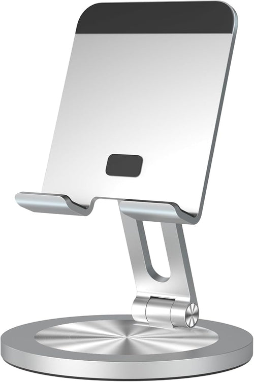 360 Rotating Phone Stand for Desk, Dual-Adjustable Foldable Aluminum Desktop by YCNEW