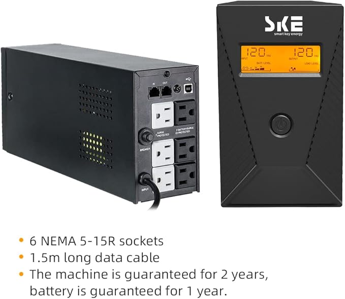 600VA/360W Ups Battery Backup and Surge Protector, Computer Uninterruptible - Image 5