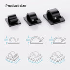 100 PCS Adhesive Cable Clips Cord Organizer, Wire Holder - Image 3