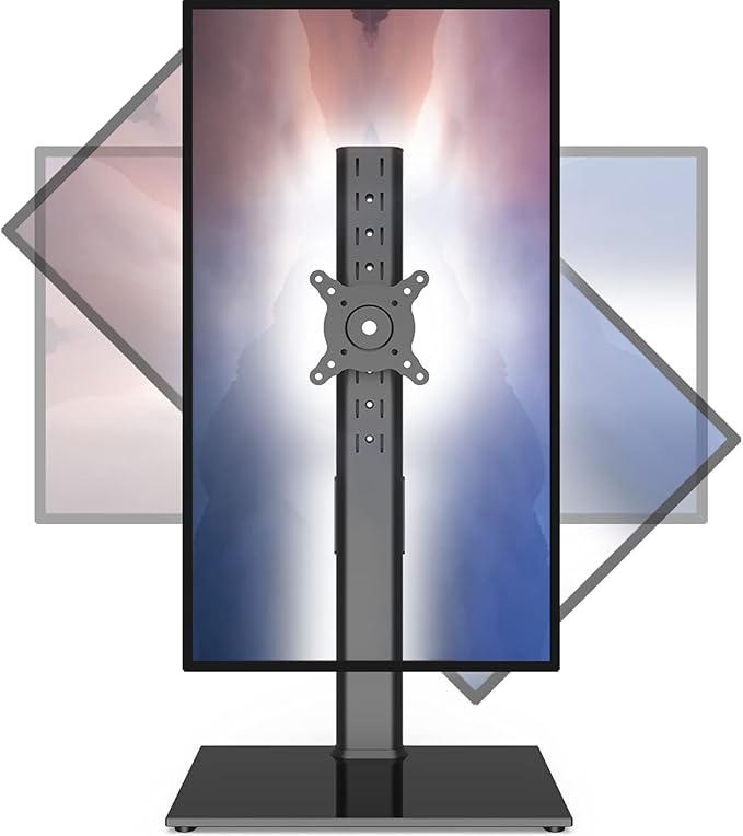 Single Monitor Stand Freestanding 27-43 Inch Monitor Arm Curved Screen Monitor by HEMUDU