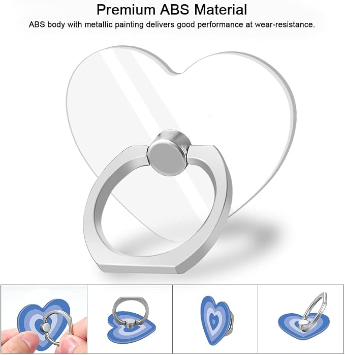 Bonoma Cute Love Heart Phone Ring Holder, 3 Pack Universal Finger Ring Stand - Image 2
