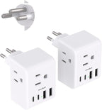2 Pack Switzerland Travel Plug Adapter, Type J Power Adaptor by OneBeat