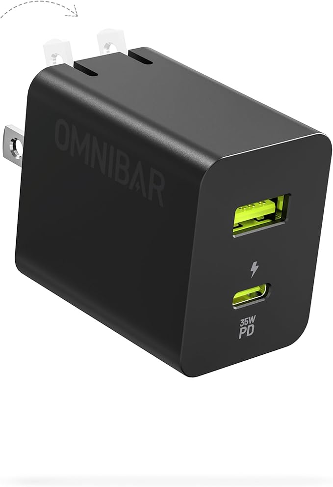 35W USB C Charger Block, Dual-Port GaN Fast Wall Charger by Omnibar