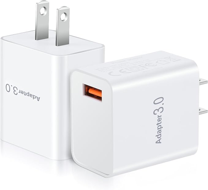 USB Wall Plug, OKRAY 2-Pack 18W Fast Charging Block 3.0 Quick Charge Power by OKRAY