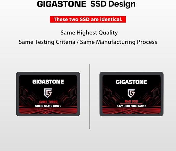 Gigastone SATA SSD 512GB 2.5 inch SSD 550MB/s Upgrade Laptop PC Memory and - Image 2