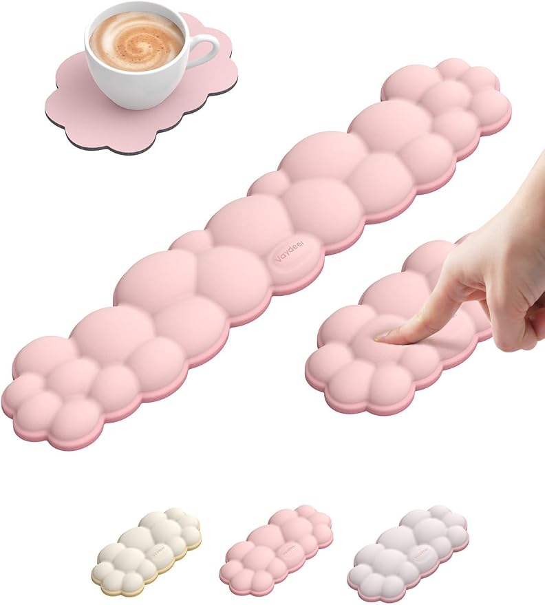 Vaydeer Cloud Keyboard Wrist Rest Set – Ergonomic Memory Foam Wrist Pad by Vaydeer