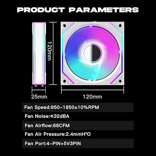 Jungle Leopard Interstellar V2 120mm PC Reverse Blade Case Fan Infinity Mirror - Image 7