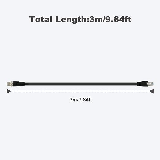 Alvin's Cables M12 8 Pin Male to RJ45 Shielded Ethernet Cable X Coded 8 - Image 7