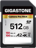 GIGASTONE 512GB SD Card, 4K Camera Pro MAX, A2 4K SDXC Memory Card High Speed by Gigastone
