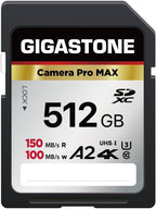 GIGASTONE 512GB SD Card, 4K Camera Pro MAX, A2 4K SDXC Memory Card High Speed by Gigastone