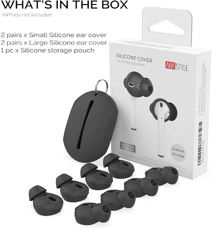 AhaStyle 4 Pairs AirPods Ear Tips Silicone Earbuds Cover Compatible - Image 8