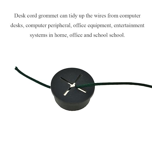 HAHIYO 4Pcs 1Inch/25mm Black Flexible Rubber Desk Grommet Wire Grommet Cable - Image 6