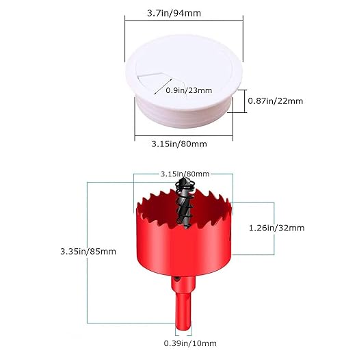 TuTuYa 6PCS Desk Grommet, 3-1/6inch White Desk Cable Hole Covers - Image 5