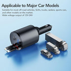 Retractable Car Charger, 4 in 1 Super Fast Car Phone Charger 60W, 2 Retractable - Image 5