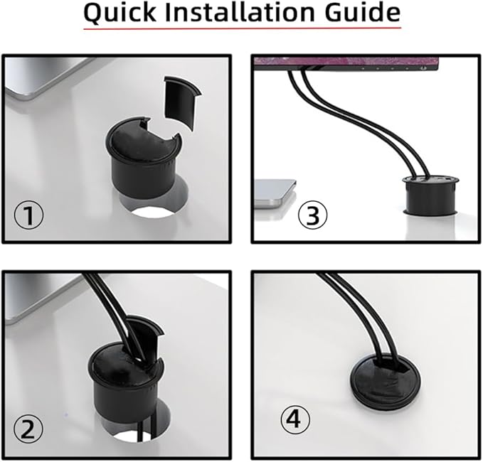 USB 3.0 Hub 4 Port USB 60mm Desk Grommet Splitter Dock Station Interface - Image 7