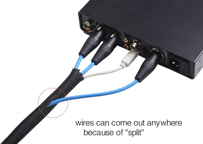 Alex Tech 10ft - 1 inch Cord Protector Wire Loom Tubing Cable Sleeve Split - Image 3