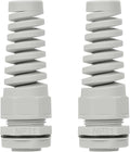 LeMotech 2Pcs NPT 1" IP68 Waterproof Cable Gland Flex Spiral Strain Relief Grey by LeMotech