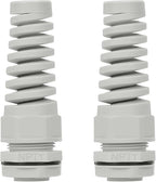 LeMotech 2Pcs NPT 1" IP68 Waterproof Cable Gland Flex Spiral Strain Relief Grey by LeMotech