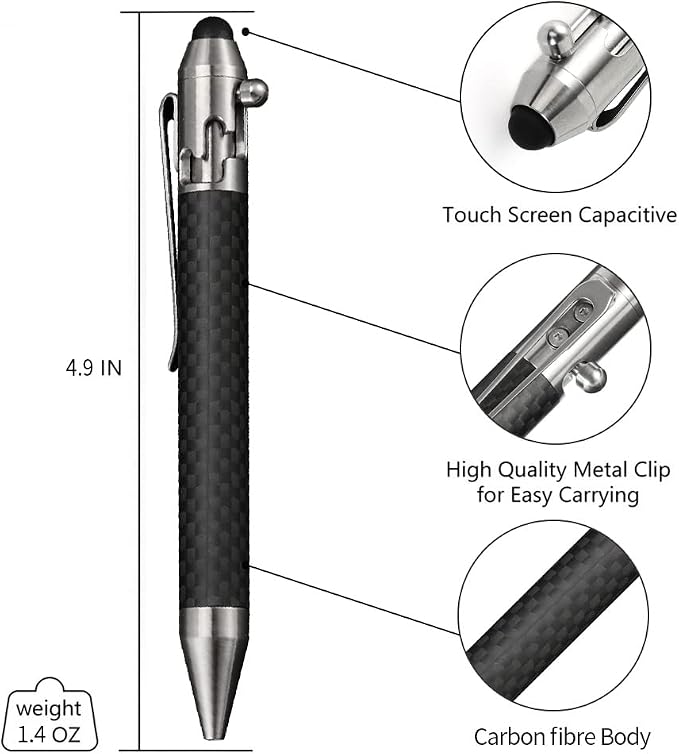 Cool Hand 4.9'' Carbon Fiber Bolt Action Pen - Image 4