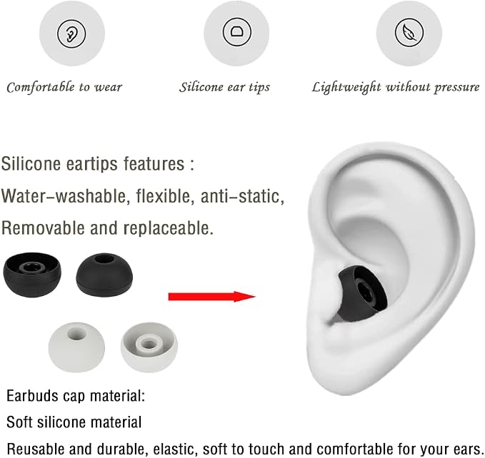 8 Pairs Replacement Earbud Tips Earbud Covers Silicone Tips Compatible - Image 5