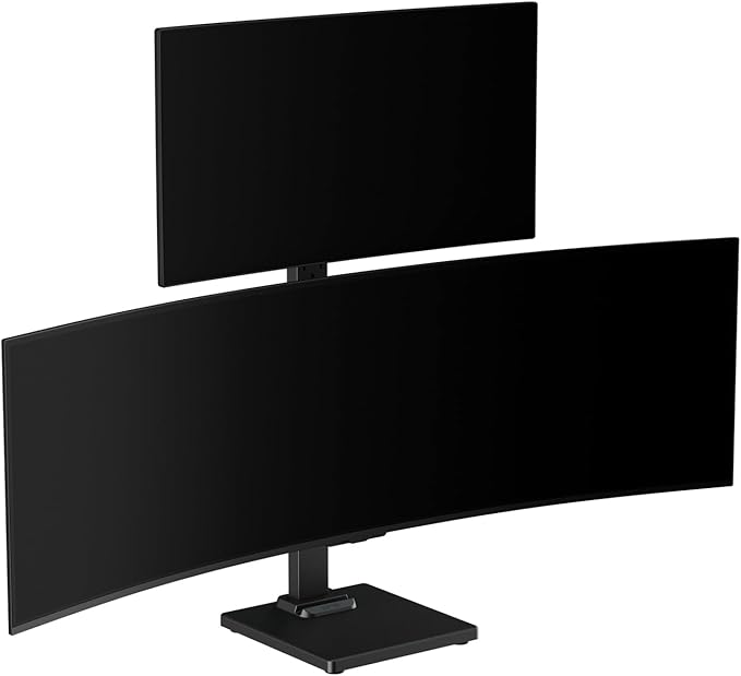 Suptek Dual Monitor Stand with Base Vertical Stack Screen Free-Standing Monitor by suptek