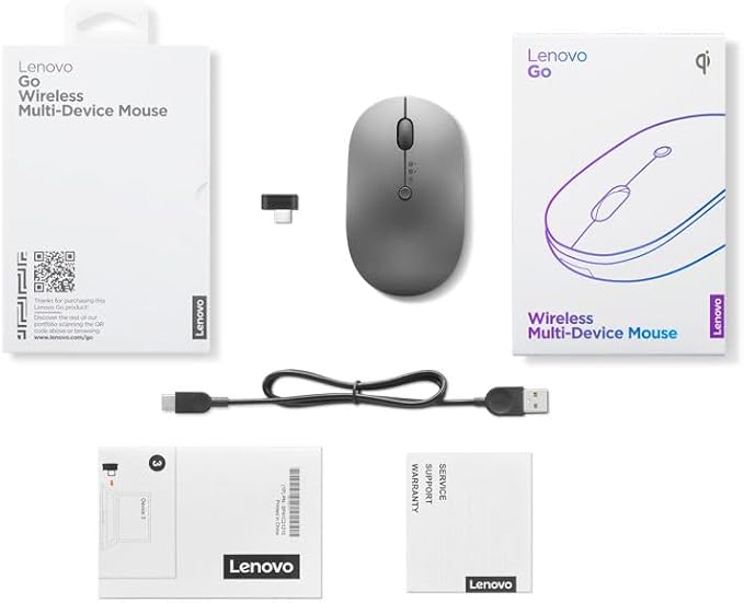 Lenovo Go Multi-Device Wireless Mouse, 2.4GHz Nano USB-C Receiver, Adjustable - Image 11
