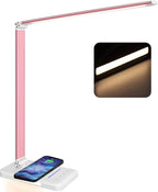LED Desk Lamp with Night Light, Fast Wireless Charger, USB Charging Port by JOSTIC
