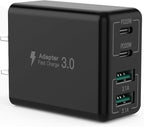 USB C Wall Charger, 40W 4-Port USB C Charger Block, Fast Charging Block Dual by SCCVEE
