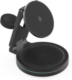 Foldable 360º Rotatable Zinc Alloy 3-in-1 Magnetic Wireless Charger, Charging by SDPRYXGSWIRELESSCHARGER