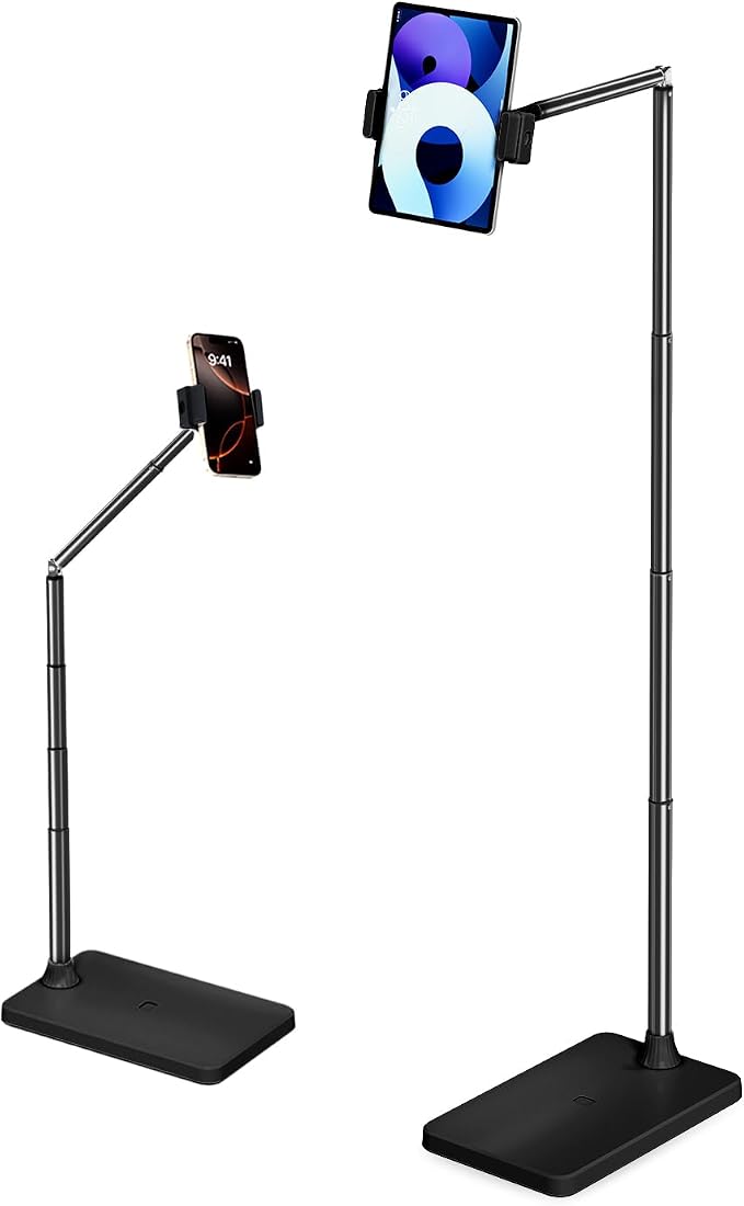 Extended Tablet Floor Stand, 360 Rotating Adjustable iPad Floor Holder by SupeDesk