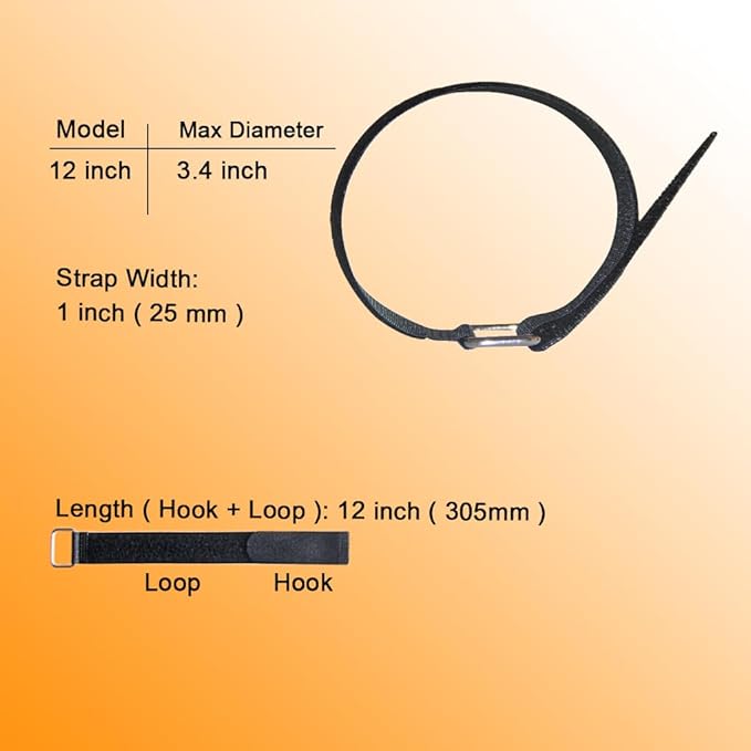 12 inch Reusable Fastening Cable Straps - Image 2