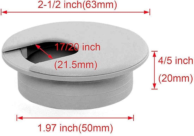 2pcs 2 Inch Desk Wire Cord Cable Grommets Hole Cover - Image 2