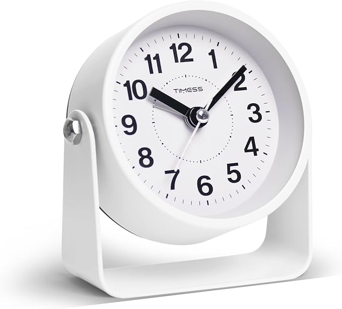 Analog Alarm Clock, Silent Non-Ticking Quartz Movement, Battery-Operated by TIMESS