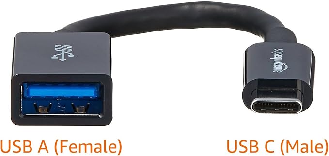 Amazon Basics USB 3.1 USB-C to USB-A Female Adapter Cable Converter, 5Gbps - Image 2