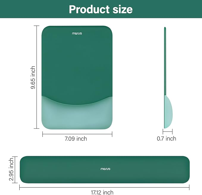 MOSISO Wrist Rest Support for Mouse Pad&Keyboard Set, Rectangular Ergonomic - Image 7