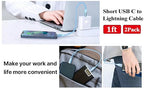 USB C to Lightning Cable 2Pack 1FT iPhone Fast Charger Cable Power Delivery - Image 4