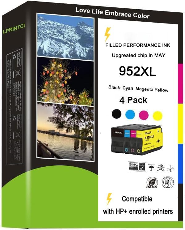 952XL Ink Cartridges Combo Pack Compatible by LPRINTCI