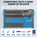 Professional Audio Mixer, 8 Channel, Input 48V Phantom Power Stereo Digital USB - Image 6