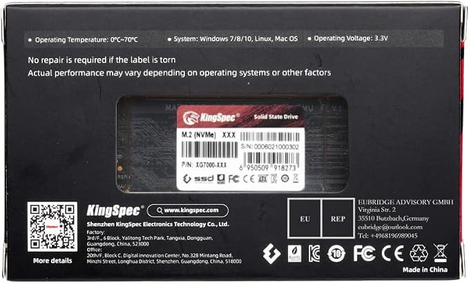 KingSpec XG7000 2TB NVMe SSD PCIe 4.0-7400MB/s Read Speed, 3D TLC NAND M.2 2280 - Image 8
