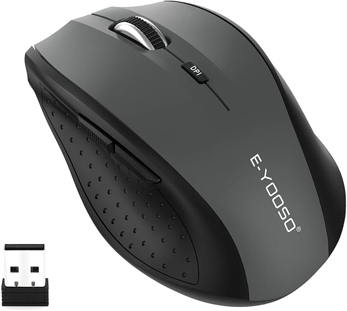 E-YOOSO Wireless Mouse for Laptop, Portable Optical Computer Mouse, 6 Buttons by E-YOOSO