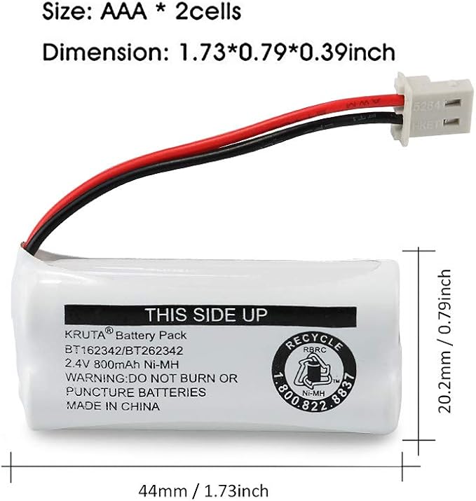Kruta BT162342 BT262342 Cordless Phone Batteries Compatible - Image 4