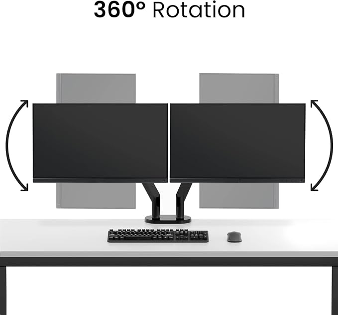 EVEO Premium Dual Monitor Mount 14"-35” Dual Monitor Arm VESA Bracket - Image 4