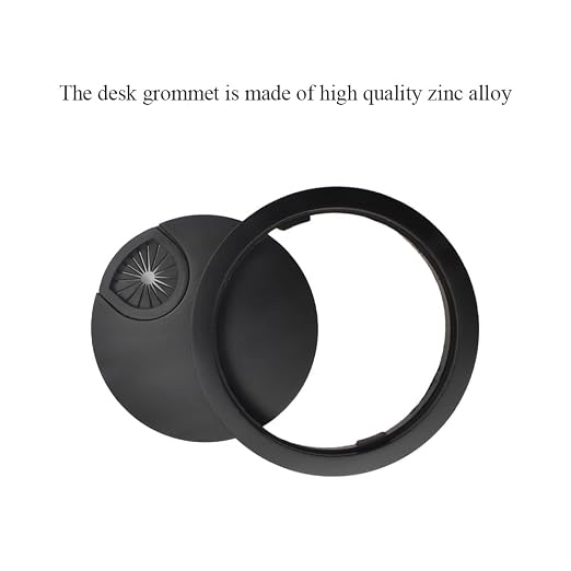 HAHIYO 1Pcs 3.15Inch/80mm Black Zinc Alloy Desk Grommet Wire Grommet Cable - Image 3