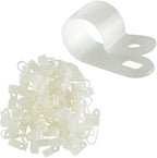 GTSE White Nylon Plastic Cable Clamps, 1/2" Screw Mounts - Image 2