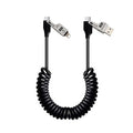65W 4-in-1 Retractable Fast Charging Cable, 2M/6.5ft Spring Coiled USB-C to by BELAROI