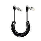 65W 4-in-1 Retractable Fast Charging Cable, 2M/6.5ft Spring Coiled USB-C to by BELAROI