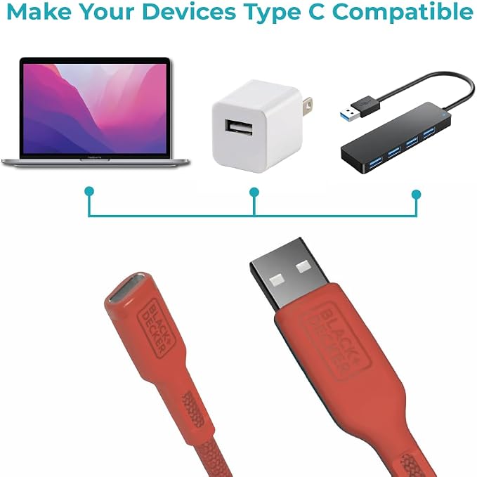 BLACK+DECKER USB C to USB Adapter, Type C Female to USBA Male OTG Cable USBA to - Image 7
