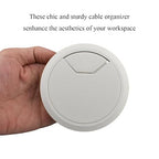 HAHIYO 2Pcs 3.15Inch/80mm White ABS Plastic Sector-Shaped Desk Grommet Wire - Image 6