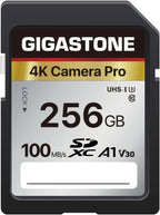 GIGASTONE 256GB SD Card, 4K Camera Pro, A1 V30 SDXC Memory Card 4K UHD Video by Gigastone
